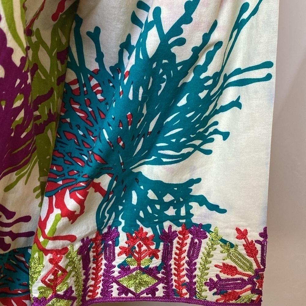 Bahrain Asian Inspired Maxi dress Womens S lightweight embroidery island style - Picture 5 of 5